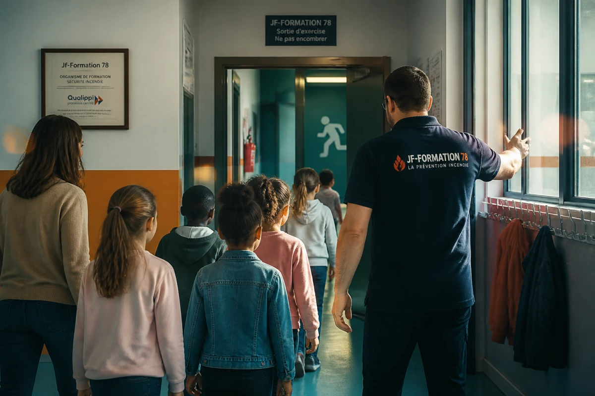 Formation évacuation incendie école primaire Poissy