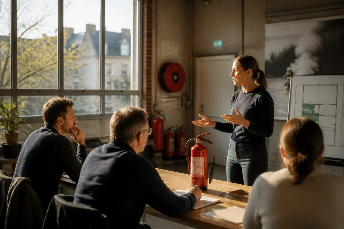 Formation gestion crise incendie entreprise Achères