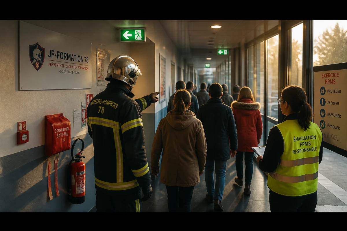 Plan évacuation incendie établissement recevant public Houilles